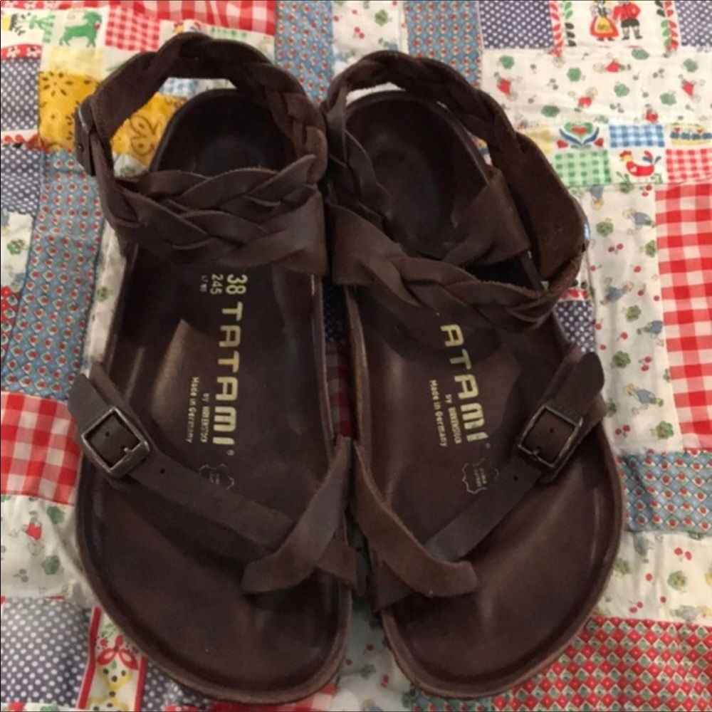 Braided Birkenstock Yara Tatami Brown Leather 38